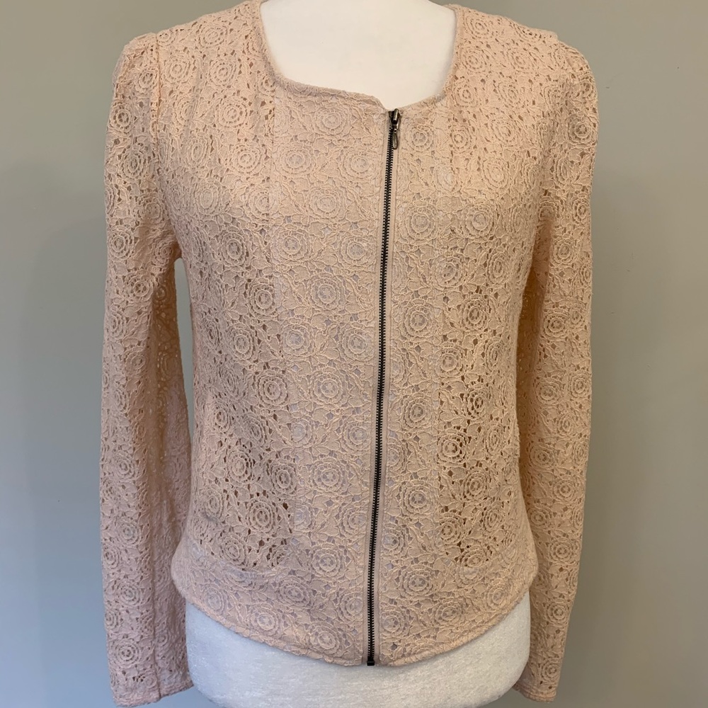 SEE THRU SOUL s s/m  jacket. Peach Lace.
